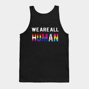 All Human LGBT Flag Gay Pride Month Rainbow Transgender Lesbian Pansexual Tank Top